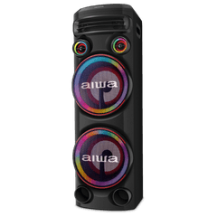 Torre de Som AIWA T2W-02 2300W 2Woofers10" Bluetooth, USB, FM, DJ