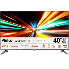 Smart TV 40" FHD Philco PTV40M9GACGB Android TV ,Bluetooth , Processador Quadcore, Chromecast, Google assistente.