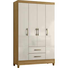 Roupeiro Moval Paraty 4 Portas 2 Gavetas Freijo Off White