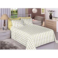 Jogo de Cama Queen 04 Peças 100% Algodão Floral Premium Plus