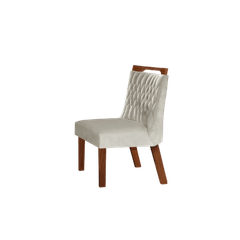 Cadeira LJ Móveis Atena Tecido 133 Bege Castanho Cinamomo