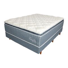 Conjunto Box Casal 138X188X73 Amarilis Com Pillow Touch Zeflex (Cinza/Branco)