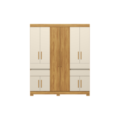 Roupeiro Demobile 10 Portas 4 Gavetas Vizanno Cinamon Off White