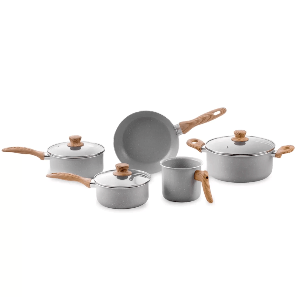 Conjunto de Panelas Brinox Ceramic Life Easy 5 peças Gris