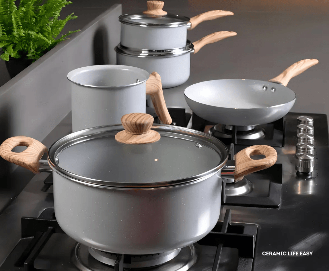 Ｙ.A:Raison D'Etre ５点セット Conjunto de Panelas Brinox Ceramic Life Easy 5 peças Gris
